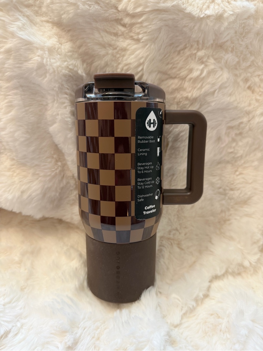 HydroJug Autumn Checkers Coffee Traveler